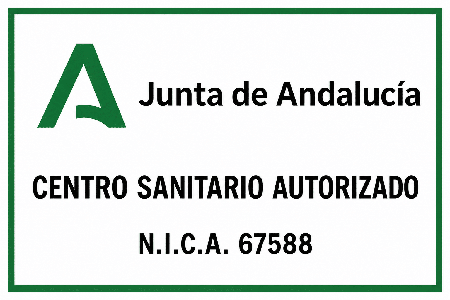 Centro Sanitario Autorizado Junta de Andalucía N.I.C.A. 67588